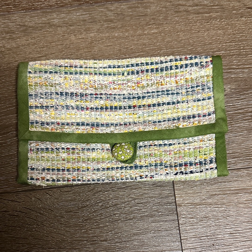 Green and Multicolor envelope pouch